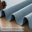 H.VERSAILTEX Grommet Natural Linen Textured Kitchen Curtains 45 inch Length, Thick Faux Linen Room Darkening Window Treatment Set for Farmhouse/Bedroom 52W x 45L,2 Panels,Heather Stone Blue