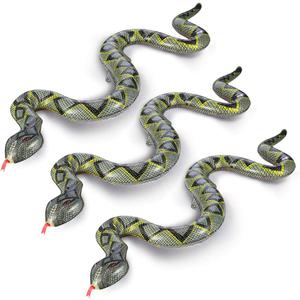 FUTUREPLUSX Inflatable Fake Snake, 3PCS Blow Up Snake Animal Pool Floats Decoration for Party Favors (Multicolored)