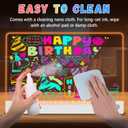 16" Led Drawing Board for Kids Rechargeable, Portable Doodle Glow LED Note Board with 7 Colors, Light Up Acrylic Dry Erase Lumi Board with Stand, Christmas & Birthday Gifts for Girls Boys