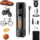 YIMWMIY Tire Inflator Portable Air Compressor Emergency Flat Tire Rescue & Pressure Maintenance Tool, Cordless Pump with 150PSI, LCD Screen, Auto Shut-Off for Car, Motorcycle, Bicycle, Balls