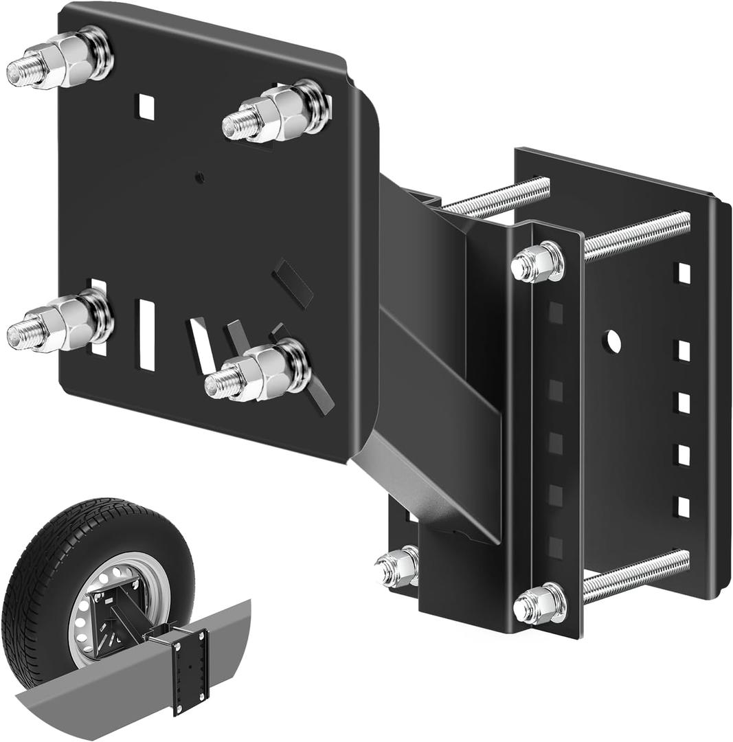 Trailer Spare Tire Mount Bracket, Heavy Duty Spare Tire Carrier Mount for Boat and RV, Fits 5 & 6 & 8 Lugs Wheels on 4.5'',4.75'',5.0",5.32",5.5",6.5",6.7",7.1" or 7.9" Bolt Patterns 160 Lbs