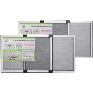 FLYZZZ Adjustable Sliding Window Screen Horizontal (15.74 ''H x 21-40''W) 2 Packs Expandable Window Screen Replacement for Home Medium