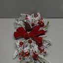 Artificial Christmas Swag Cordless Prelit Teardrop Swags Christmas Wreath with Lights Rustic Stair Garland with Christmas Ball 30Light Christmas Swags Staircase Mailbox Front Door Wall Decorations (A)