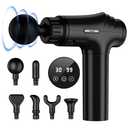Gvber Massage Gun, Deep Tissue Massage,Portable massage gun,Mini Massage Gun with 30 Speeds and 6 Heads for Athletes Men Women(Black)
