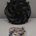BLACKHORSE-RACING 14" Universal Electric Radiator Cooling Fans + Thermostat Relay & Mount Kit
