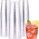 JOLLY CHEF 10 oz Clear Disposable Plastic Cups 50 Pack, Clear Plastic Cups Tumblers, Heavy duty Party Glasses, Disposable Cups for Wedding, Thanksgiving,Halloween,Christmas Party