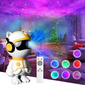 Start Projector-8 Colors Northern Light,Starry Nebula Ceiling LED Lamp, Robot Astronaut Galaxy Projetor with Remote,Galaxy Projector for Kids Room Decor Aesthetic,Star Projector for Bedroom (White)