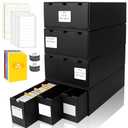 QLOUNI Trading Card Storage Box, Includes 12-600 CT Boxes & 48 Card Dividers, 12000+ Trading Card Organizer for Collectible Card Games, for TCG, MTG, PTCG, Baseball Cards, with Labels & Tapes