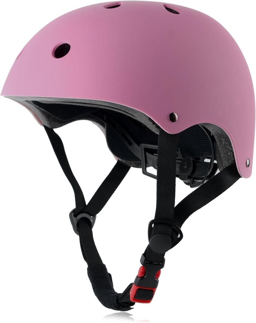 Kids Bike Helmet, Adjustable and Multi-Sport, from Toddler to Youth, 3 Sizes (Small: 48-54 cm / 18.9"-21.3", Pink)