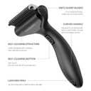 Taomypets Self Cleaning Grooming Rake Brush for Shedding Gently Removes Loose Undercoat Mats Tangled Deshedding Grooming Tool for Dogs Cats Extra Wide (Black)