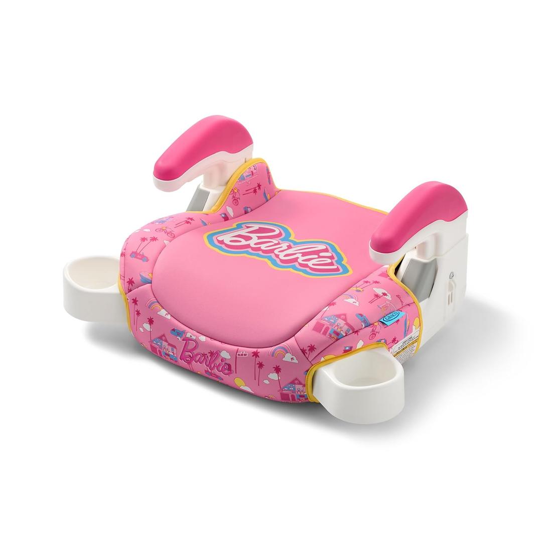 Graco TurboBooster 2.0 Backless Booster Car Seat, Barbie, Travel Booster Seat for Children Ages 4-10, Weight 40-100 Pounds and Height up to 57 Inches