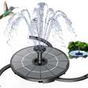 AISITIN 2.8W Solar Fountain Pump for Bird Bath Upgraded 2025, Floating Solar Powered Water Fountain Built-in 1000mAh Battery with 7 Nozzles & 3 Integrated Bracket for Bird Bath and Outdoor Garden (Black)