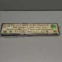 St Patricks Day Decorations Irish Blessing Quote Wooden Box Sign, For Each Petal On The Shamrock Saying, Rustic Tabletop Plaque for Shelf Mantel Office, Lucky Clover Home Decor