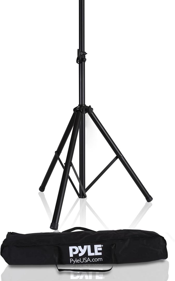 Pyle Universal Speaker Tripod Stand Mount - 6' Sound Equipment Holder Height Adjustable Up to 70 Inches For Speakers w/ 35mm Compatible Insert Perfect for Home, On Stage or In Studio Use