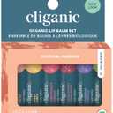Cliganic Organic Lip Balm Set - 6 Tropical Flavors - 100% Natural Moisturizer for Cracked & Dry Lips