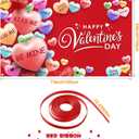 Extra Large Happy Valentines Day Backdrop Banner 73 x 43.3 Inch Conversation Heart Romantic Love Background Valentines Backdrops Photo Booth Props for Photography Anniversary Party Decoration