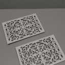 Sumnacon 2 Pack Rectangle Cast Iron Trivets, Rustic Iron Hot Dish Plate Trivet for Kitchen Countertop Dining Table (White, 9.6 x 6.3 Inch)