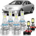 VESTNEXCL Fog Bulbs Fit for Toyota 2009-2013 Corolla Hi&Lo Beam Fog Light Bulb Combo, 800% Brightness, Dual-sided 3570 Chips, 6000K White, 60000HRS Long Lifespan, Plug-and-Play, Pack of 6