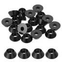 MECCANIXITY M6 Cone Cup Washers, Anodized Aluminum Gaskets Cup Head Washer Gasket for Screw RC/FPV/PC/Drone/Mechanical Accessories Model Parts, Pack of 30 (Black)
