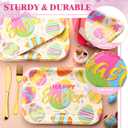 Ziliny 24 Pcs Easter Paper Platters 13" x 9" Disposable Serving Trays, Large Rectangular Easter Egg Paper Plates for Cookies Cake Dessert, Happy Party Tableware Supplies
