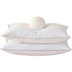 Large White Striped Pillows 100% Cotton Cover, 100% Polyester Filling 26" x 20"