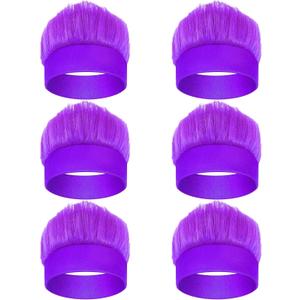 6Pcs Hairy Headbands Flowy Funny Crazy Hair - Spirit Week Accessories Cheering Headwear Costume Adult (Purple 2)