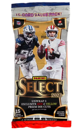 Panini Select 2023 15 Card Value Pack 3 Reds and Yellow Prizm Die-Cuts