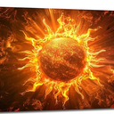 banonaty Sun Wall Art Sun Fire Pictures Wall Decor Extra Large Celestial Canvas Prints Framed Artwork Paintings Home Office Decorations for Living Room Bedroom Dinning Room 60""x30""