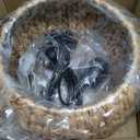 Plug in Pendant Light, 11.8" Boho Rattan Hanging Lights with On/Off Switch & Handmade Woven, Farmhouse Wicker Dome Pendant Light for Kitchen Island Dining Room Bedroom Hallway Foyer, Rattan C