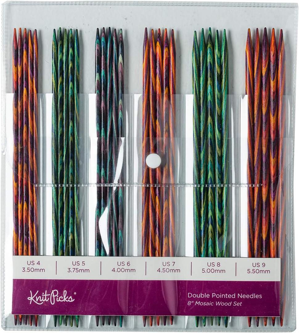 Knit Picks Double Pointed Wood Knitting Needle Set (Mosaic 8")