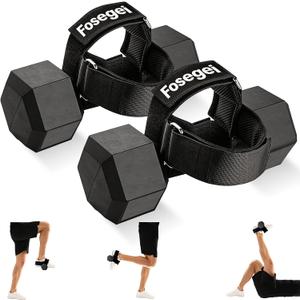 Dumbbell Foot Attachment, Tibialis Trainer, Adjustable Ankle Weights, Ankle Straps for Weight Lifting, Leg Workouts at Home for Hip, Shin Splint, Hamstring Curls, Leg extensions, Home Gym Equipment, Black Pair