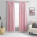 DONREN Pink Blackout Curtains for Girls - Room Home Decoration Privacy Protection Thermal Insulated Blackout Window Drape with Rod Pocket Pink, 52"W x 90"L (Pack of 2)