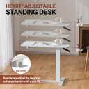 Mobile Standing Desk Portable Pneumatic Laptop Rolling Cart Adjustable Height, 26"-37" Tiltable Overbed Table Sit Stand Computer Workstations for Home Office w/Wheels Flat Desk 32", White