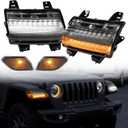 KEWISAUTO LED Sequential Flashing Turn Signal & Side Marker Lights Kit for Wrangler JL, Fender Flares Lights Wheel Eyebrow Light DRL for Jeep Wrangler JL 2018-2022 Accessories