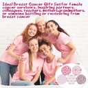 Geelin 60 Sets Breast Cancer Awareness Accessories for Women Mini Pocket Mirrors Pink Ribbons Portable Round Makeup Mirror with Think Pink Fight Card for Charity Recognition Public Event Survivor