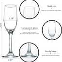 Elegant Champagne Glasses Set of 16, Long Stem Glass Champagne Flutes for Mimosa, Sparking Wine, Wedding, Party - 6 oz, Clear
