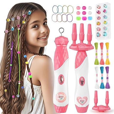 DIY Hair Salon Toys for Girls, Automatic Hair Braiding Machine & Rope Braider with Accessories, Kids Hair Styling tool - Christmas & Birthday Gifts Toys for Girls 5 6 7 8 10-12