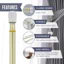 Amazing Drapery Hardware 7/16 Inch Brass Spring Tension Rods, Set of 2 - Adjustable Length 28-48 Inches - Twist to Fit Curtain Rods for Lightweight Sheer Panels, Sidelight Windows, and Small Spaces
