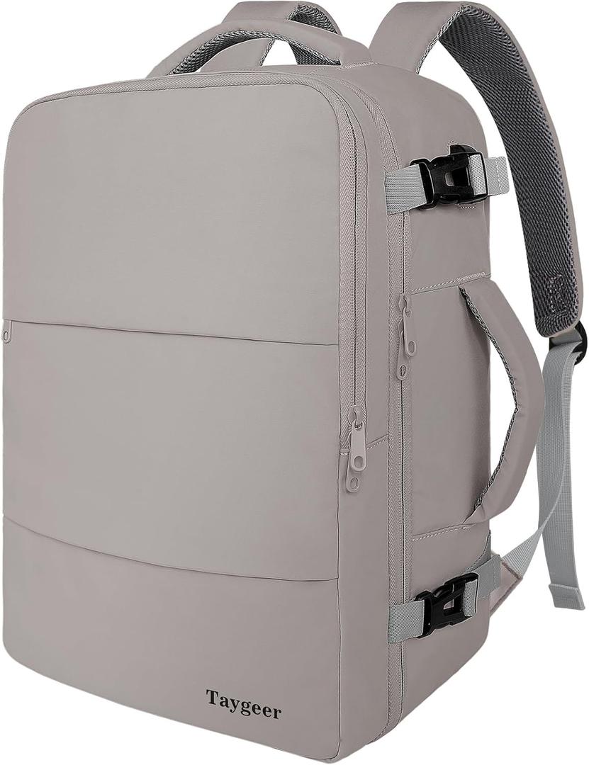 Taygeer Laptop Backpack Purse for Women, Backpack for College Essentials with 17.3inch Laptop Compartment, Travel Mochila Airline Approved CarryOn Work Bag for Nursing Doctor Business Travel, Brown (X-Large)
