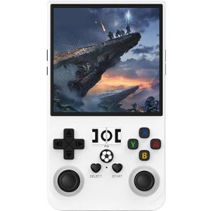 R36MAX Retro Gaming Console, Retro Handheld Games Console with 64GB TF Card, Portable Hand Held Open Source Linux System, 4.0 inch IPS HD Screen Video Game Consoles, 4000mAh Battery (Light White)