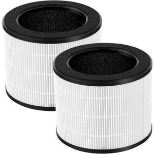 2 Pack Airmega 100 Filter Replacement Compatible with Coway Airmega 100 Air Purifier, 3-IN-1 Hepa Filter, Deodorization Filter with Activated Carbon