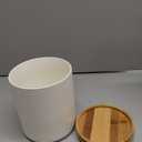 QUELIEN Utensil Holder, 360 Rotating Ceramic Kitchen Utensil Holder for Countertop, 7.7" Utensil Crock for Kitchen Counter with Rotatable Wooden Base,Ideal Housewarming Gift & Mothers Day Gift (white)