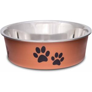 Loving Pets Bella Dog Bowls- Stainless Steel Dog & Cat Bowls - Spill Proof Dog Food Bowl, Cat Bowl, Puppy Essentials & Pet Supplies Great for Home & Travel (Small 10-20 lbs, Copper)