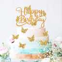 7Pcs 3D Butterfly Cake Topper Happy Birthday Cake Toppers for Girls Women Butterfly Cake Butterfly Theme Cake Toppers Party Decoration Supplies