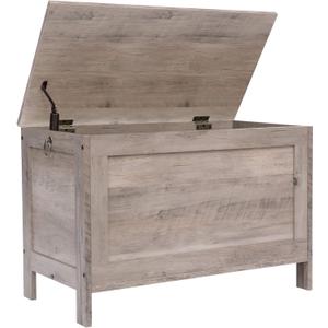 HOOBRO Toy Box, Retro Wooden Look Storage Chest with Safety Hinge, Entryway Storage Bench Supports 220 lb, 29.9 x 15.7 x 18.9 Inches Toy Chest Organizer, Easy Assembly (Greige) BG75CW01G1 HOOBRO Toy Box, Retro Wooden Look Storage Chest with Safety Hinge, Entryway Storage Bench Supports 220 lb, 29.9 x 15.7 x 18.9 Inches Toy Chest Organizer, Easy Assembly (Greige) BG75CW01G1