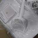 RIZZARI Enclosed Cat Litter Box with Lid, Large Foldable Litter Box with Litter Scoop, Top Entry Cat Toilet for Kittens and Big Cats (Light Gray,Stainless Steel with Deodorizer, X-Large)