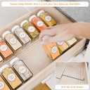 Yieach 8 Pack Adjustable Narrow Spice Rack for Drawer - Expandable From 9" to 17.7" - Acrylic Drawer Seasoning Organizer,Tiered Clear Spice Tray for Spices,Condiment, Nail Polish and Jar Organization