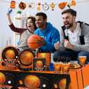 Basketball Party Supplies, 142Pcs Basketball Sports Theme Birthday Party Supplies Tableware Set,Include Basketball Plates and Napkins,Cups,Banner,Tablecloth for Basketball Birthday Decorations