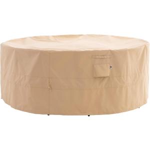 WJ-X3 Round Patio Furniture Cover, 72" D x 31" H, Waterproof, UV Resistant, Anti-Fading Outdoor Cover for Round Dining Table and Chairs Set, Beige