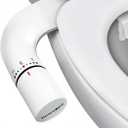 Ultra-Slim Hygienic Bidet Attachment for Existing Toilets - Adjustable Fresh Water Pressure, Dual Nozzle (Frontal & Rear Wash), Easy to Install, Black